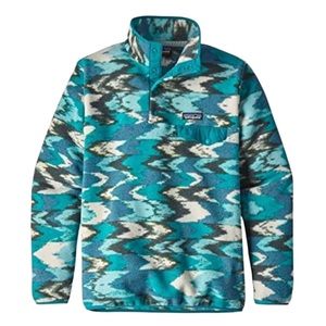 Patagonia Synchilla Snap-T Pullover Women’s Trout Tales Elwha Blue Size M